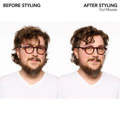 Bumble and bumble Curl Defining Mousse applied by hands shows lift and definition