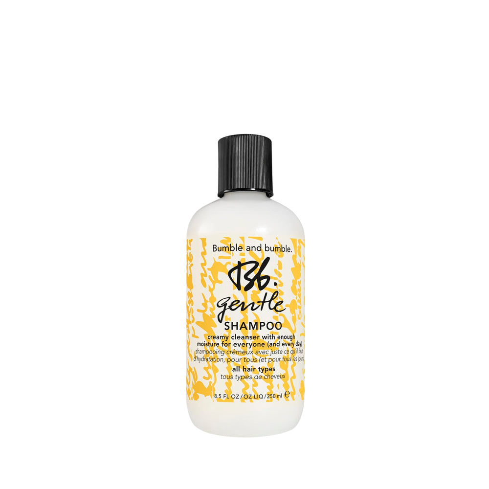 Bumble and bumble Gentle Hydrating Shampoo bottle closeup showing creamy daily moisture.