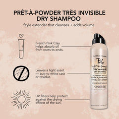 Close-up shows powder absorbing oil from scalp to ends.