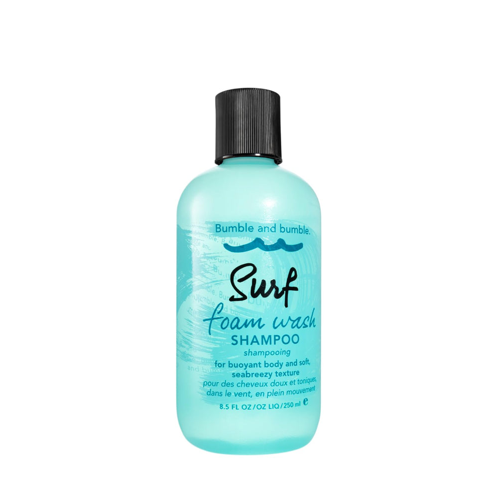 Bumble and bumble Surf Foam Wash bottle showing lightweight texture benefits