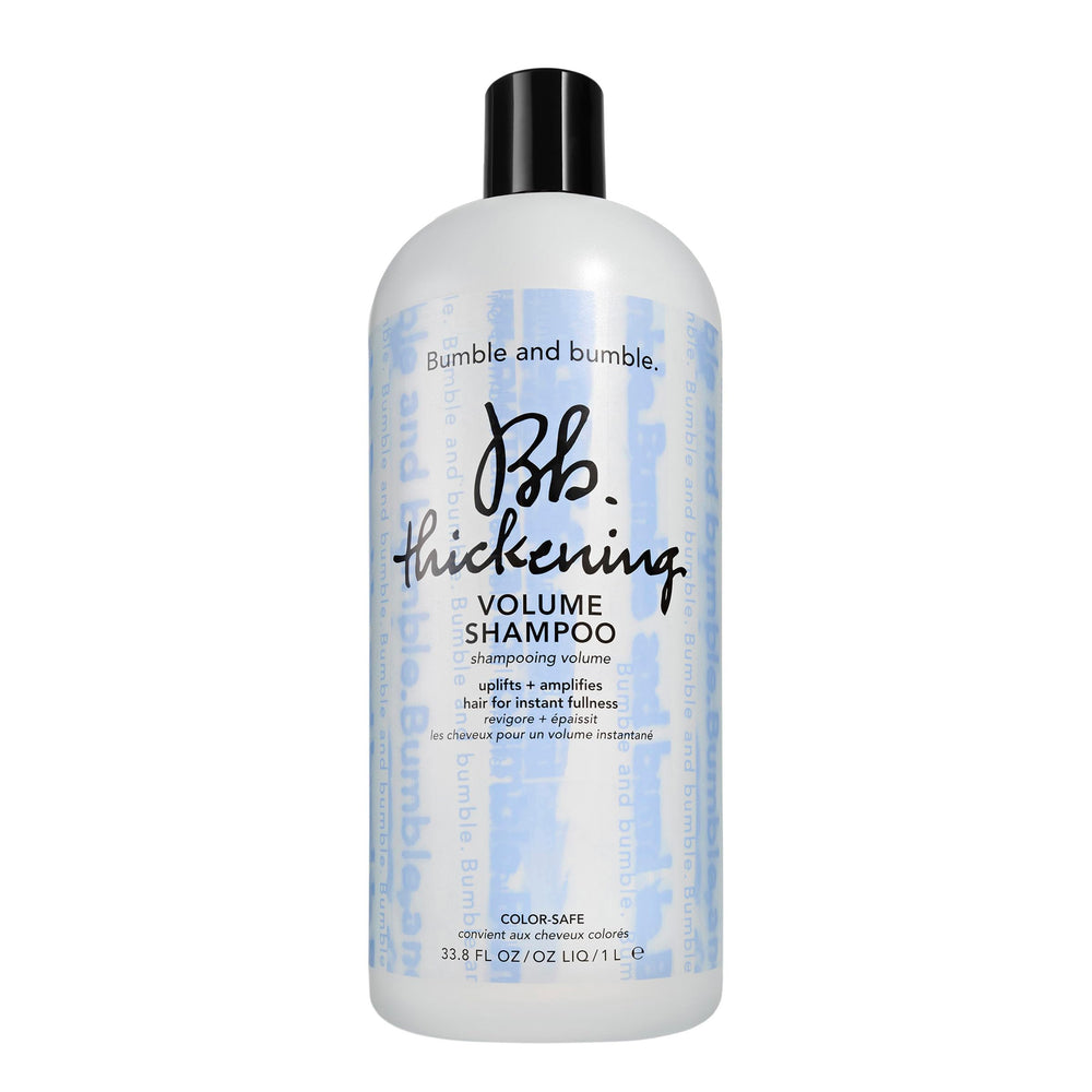 Bumble and bumble Thickening Volume Shampoo bottle front shows instant fullness potential.