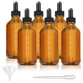 Bumobum six-pack dark amber glass dropper bottles protect oils from light.
