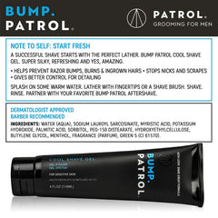Bump Patrol Cool Shave Gel menthol cooling for refreshing comfort.