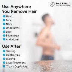 Bump Patrol Serum pump-dispense action demonstrating fast absorption after shaving.