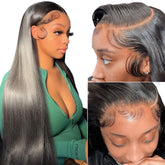 bunGiol straight HD 13x4 lace front wig 24in for natural look and versatile styling.