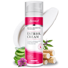 BUNUSS Estriol crema facial: hidratación suave para rostro diariamente.