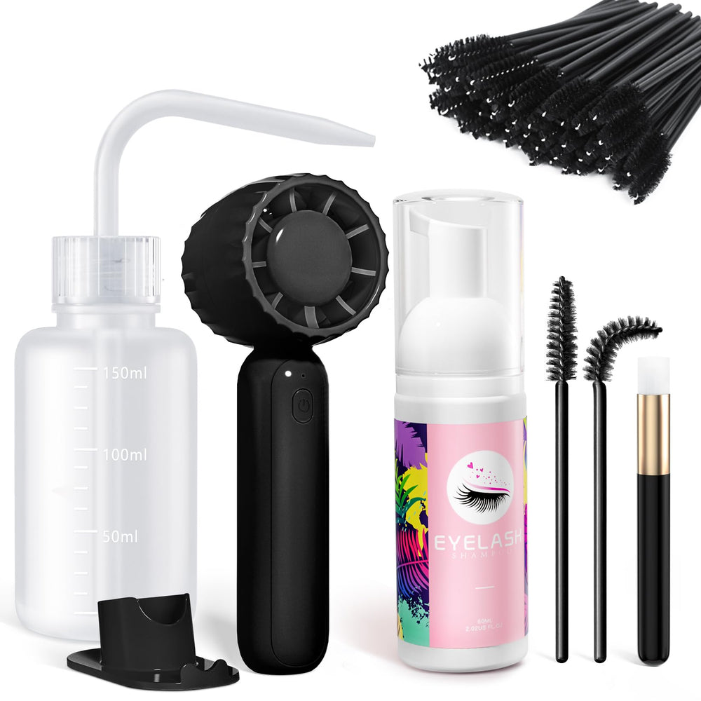 Buqikma kit champú para pestañas, limpieza suave para extensiones y pestañas naturales