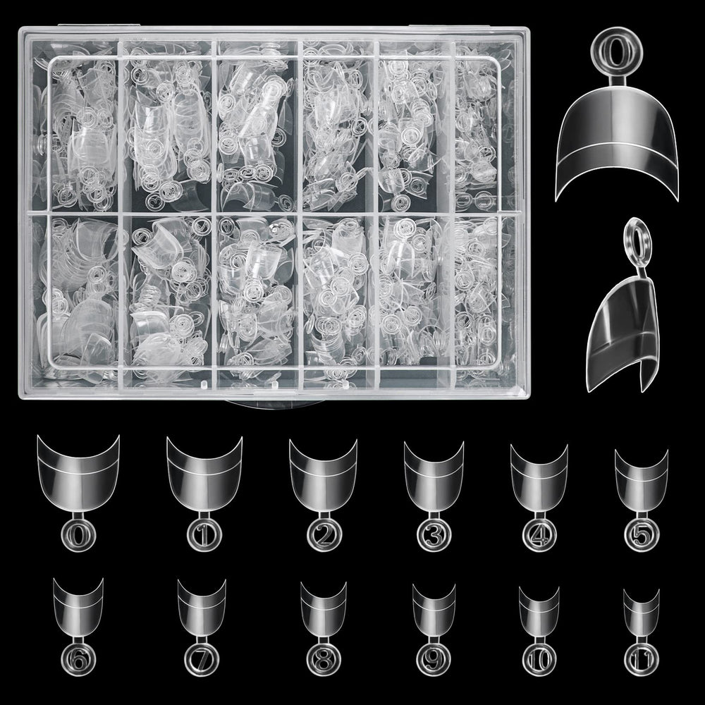 Buqikma short nail tips in pink box front for easy selection and quick manicures.
