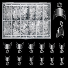 Buqikma short nail tips in pink box front for easy selection and quick manicures.