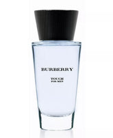 Burberry Touch for Men bottle with clear glass showcasing premium clarity and clean aesthetics.