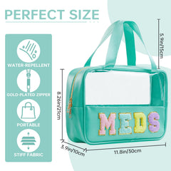 Burskit Medicine Bag STB-LV-MEDS transparent side view with spill-prevention.