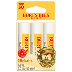 Burt’s Bees Beaches and Cream; aplicación suave de bálsamo labial SPF30 para exterior.