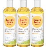 Burt's Bees Baby champú y lavado original, pack 3, cuidado suave