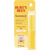 Burt's Bees Boosted Lip Balm Sheer Plus en tubo; hidratación duradera para labios.