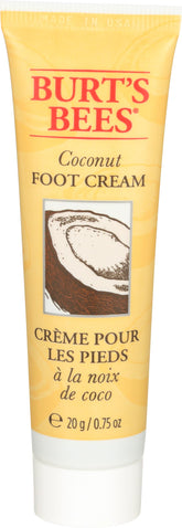 Crema para pies Burt's Bees de coco, envase compacto y hidratación suave
