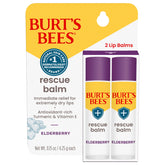 Burt's Bees Elderberry Rescue Balm tube front view with berry aroma