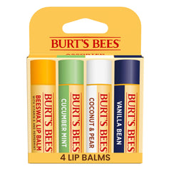 Burt's Bees Lip Balm con cera de abejas en tubo, hidratación suave para labios secos.