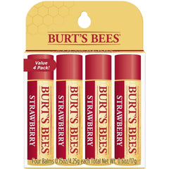 Burt's Bees Bálsamo labial fresa en tubo, hidratación suave para labios diarios.