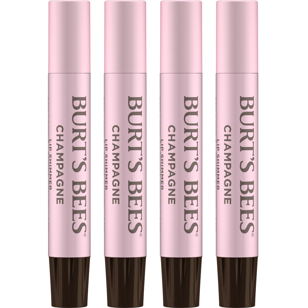 Burt's Bees Lip Shimmer Champagne packaging showing shimmering lip color.