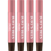 Burt's Bees Lip Shimmer Peony tube close-up with glow and hydration.