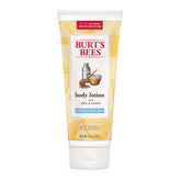 Burt's Bees Milk & Honey body lotion bottle delivering soothing, long-lasting moisture.