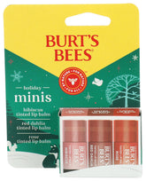 Burt's Bees Mini bálsamo labial navideño, pack de 3 para hidratación diaria