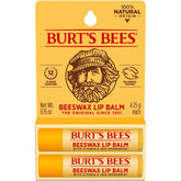Burt's Bees Original Beeswax lip balm tube closeup for smooth lip care.