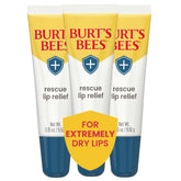 Burt's Bees Rescue Lip Relief en botella, hidratación rápida para labios resecos.
