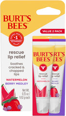 Burt's Bees Rescue Lip Relief Sandía en tubo, hidratación rápida para labios secos.