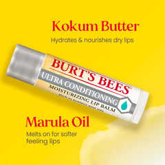 Burt's Bees Textura ultra-condicionante se desliza suavemente sobre los labios.