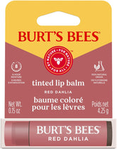 Burt's Bees tinted lip balm Red Dahlia tube with natural color and moisture