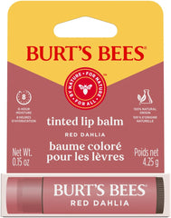 Burt's Bees tinted lip balm Red Dahlia tube with natural color and moisture