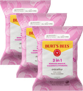 Burt's Bees toallitas micelar de rosas, pack 3 ideal para rutina diaria