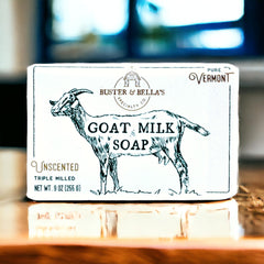 Barra de leche de cabra Buster & Bella's, duradera para uso diario.