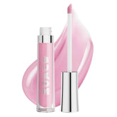 Buxom Dolly Light lip gloss swatch showing pink mauve shimmer for fuller-looking lips