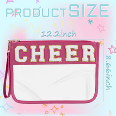 BuyCard Cheer Clear Makeup Bag shows waterproof PVC exterior for easy packing.