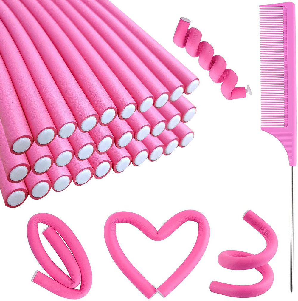 Buytta flexi rods 30-piece set displayed, ideal for heat-free curls.