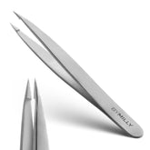 By MILLY pointed tweezers with hammer-forged tip for precise hair removal