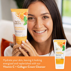 By Nature creamy texture close-up highlights hydrating facial wash feel.