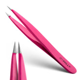By MILLY pointed tweezers with needle nose for precise hair removal at the root