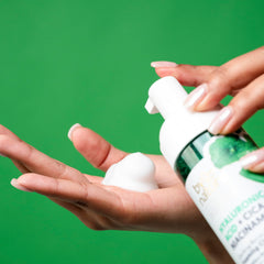 By Nature Foaming Cleanser airy foam close-up for gentle cleansing