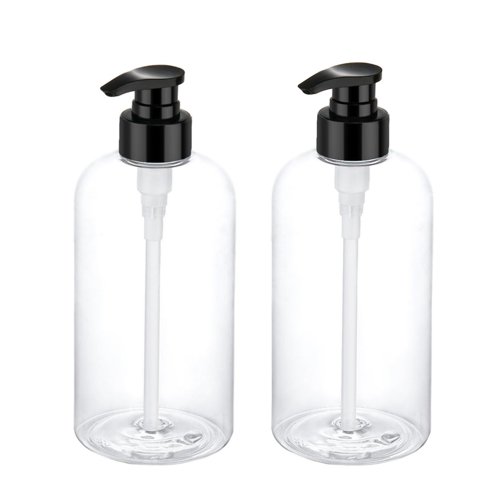 Bynccea pump bottle 16oz with clear body for easy content monitoring.