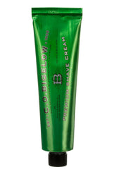 C.O. Bigelow shaving cream bottle with rich foam for a smooth shave