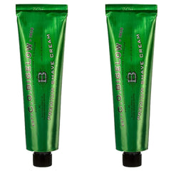 C.O. Bigelow shaving cream double-pack bottle ready for use, offering extended grooming sessions
