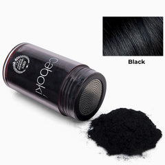 Caboki hair fibers bottle dispensing fibers for quick, mess-free application on thinning hair.