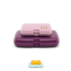 Caboodles Care Pack Lil Bit Set pink violet, front view for stylish travel storage.
