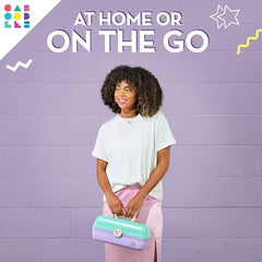 Spacious bottom compartment accommodates larger items like brushes and palettes.