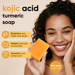 CADDISE barra con ácido kojico y cúrcuma, ingredientes clave para cuidado de piel iluminada.