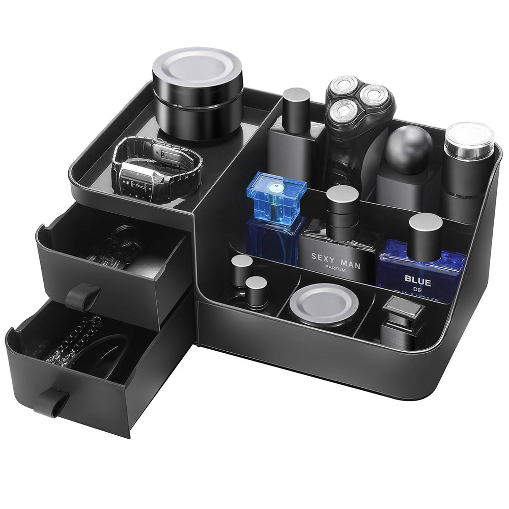 CADRSLES Cologne Organizer front view with seven compartments for fragrance storage