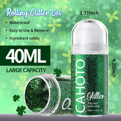 CAHOTO green rolling glitter for the body adds shimmering festive detail